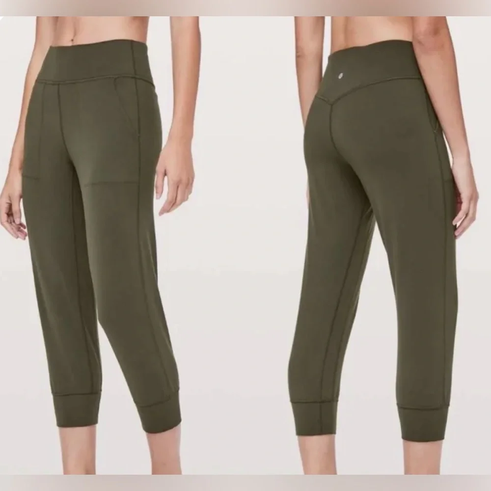 Bundle of 2 Lululemon Align High Rise Cropped Jogger 21” (Dark Olive + Black) - Picture 3 of 14